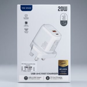 TEN SPACE 20W USB-A + Type-C Fast Charger (without cable)