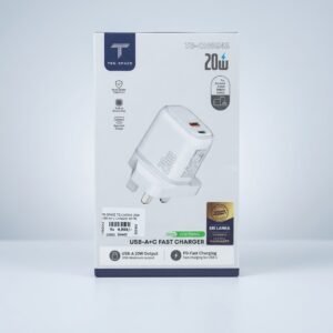 TEN SPACE 20W (USB-A)+(Type-C) Fast Charger Kit (with Lightning Cable)