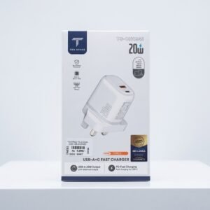 TEN SPACE 20W (USB-A)+(Type-C) Fast Charger (with Type-C Cable)
