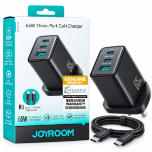 JOYROOM JR-TG10 65W GaN 3-Port Fast Charger with 100W USB-C Cable