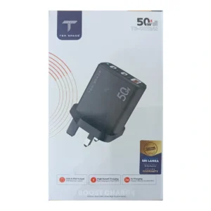 TEN SPACE TS-CH1243 50W 3-Port Fast Charger – Dual USB-C + USB-A
