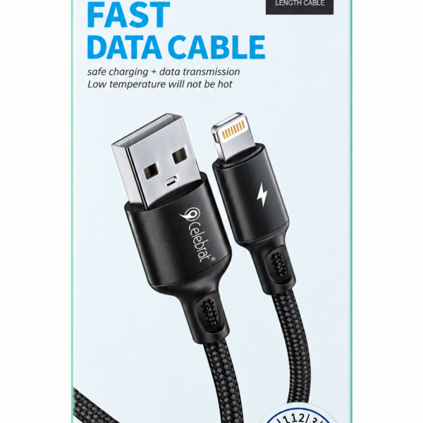 Celebrat CB-32 3A USB-A to Lightning Fast Charging Data Cable – 1m