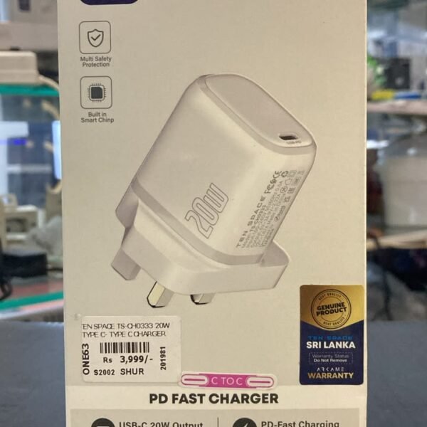 TEN SPACE 20W USB-C PD Fast Charger (with Type-C to Type-C Cable)