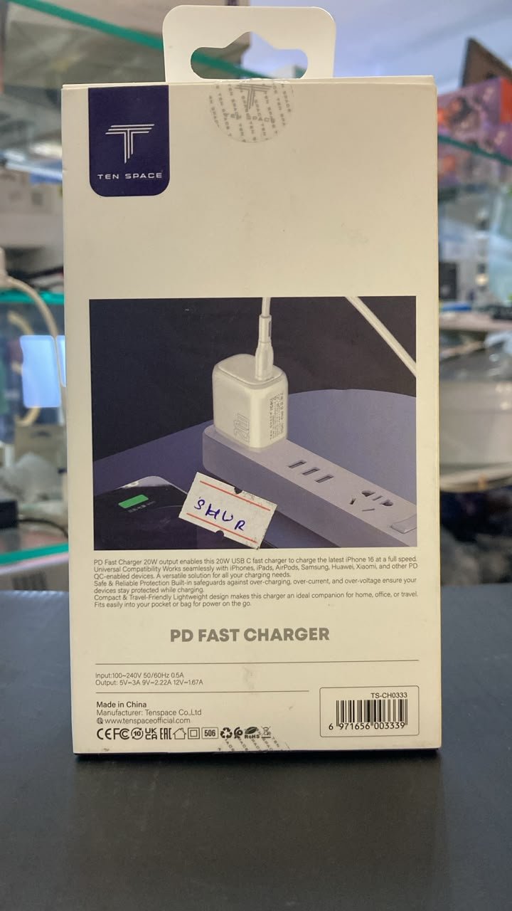 TEN SPACE 20W USB-C PD Fast Charger (with Type-C to Type-C Cable) - Image 3