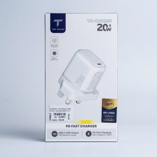 TEN SPACE 20W PD Fast Charger (Single USB-C Port)